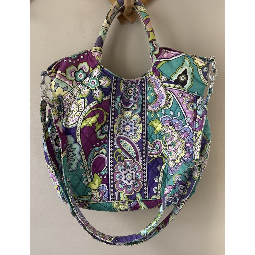 Vera Bradley Hipster Crossbody Bag Plum Crazy Quilted Cotton Purse